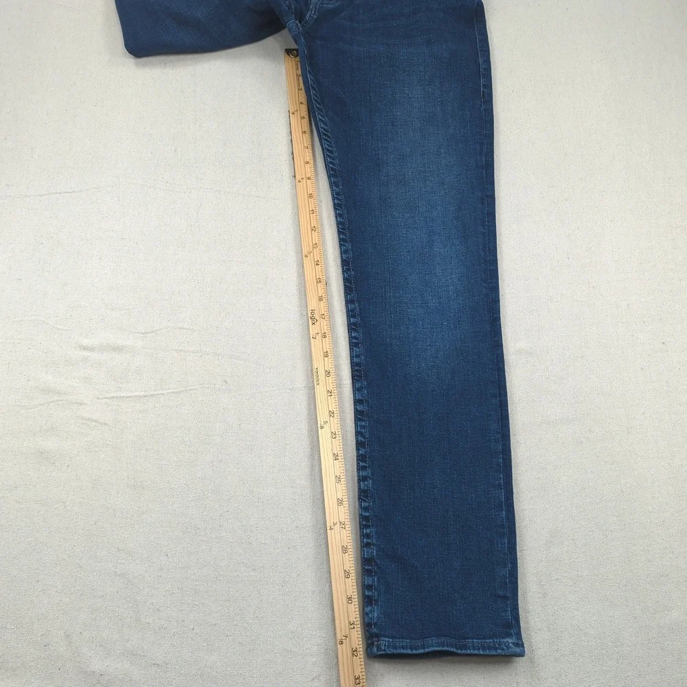 True Religion Jeans Mens 36x32 Blue Rocco Relaxed Skinny Dark Wash